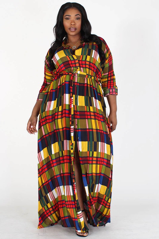 Yes Ma'am | Plaid Maxi Dress