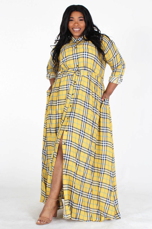 Yes Ma'am | Plaid Maxi Dress