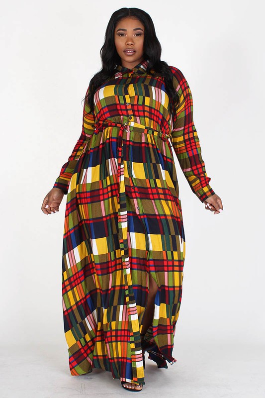 Yes Ma'am | Plaid Maxi Dress