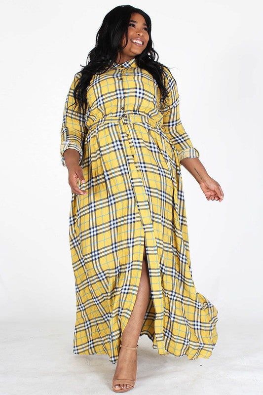 Yes Ma'am | Plaid Maxi Dress