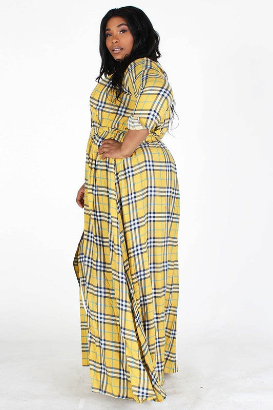 Yes Ma'am | Plaid Maxi Dress
