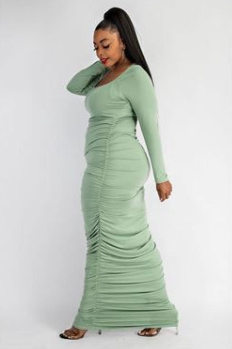 Le' Ruche | Ruched Bodycon Maxi Dress