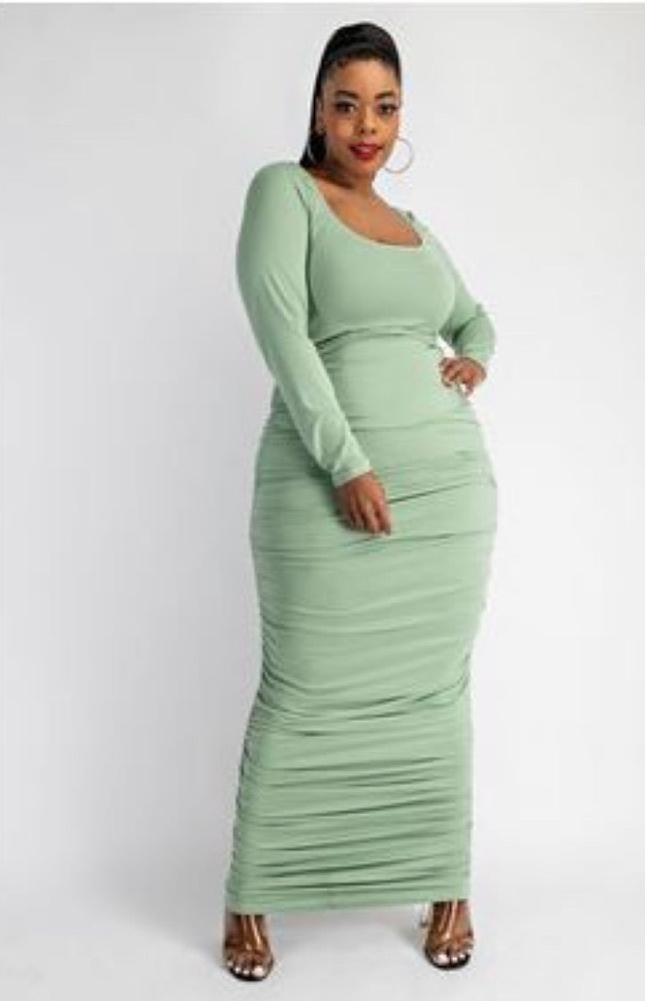 Le' Ruche | Ruched Bodycon Maxi Dress