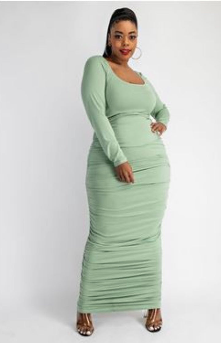 Le' Ruche | Ruched Bodycon Maxi Dress