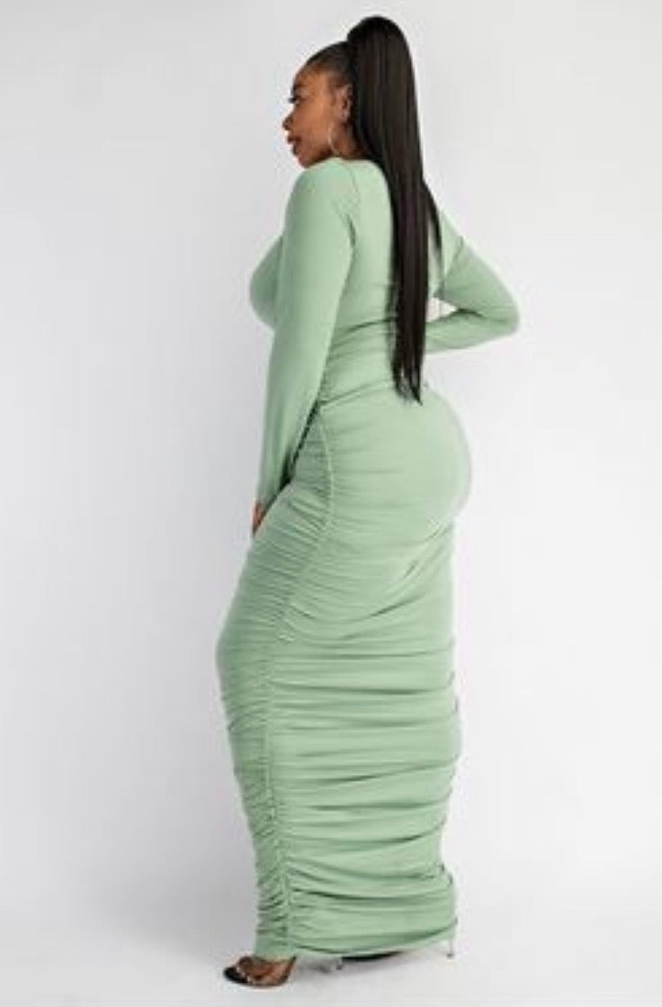 Le' Ruche | Ruched Bodycon Maxi Dress