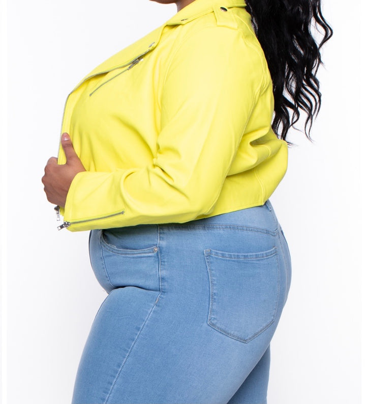 BELLA LIMON' | NEON VEGAN LEATHER MOTO JACKET