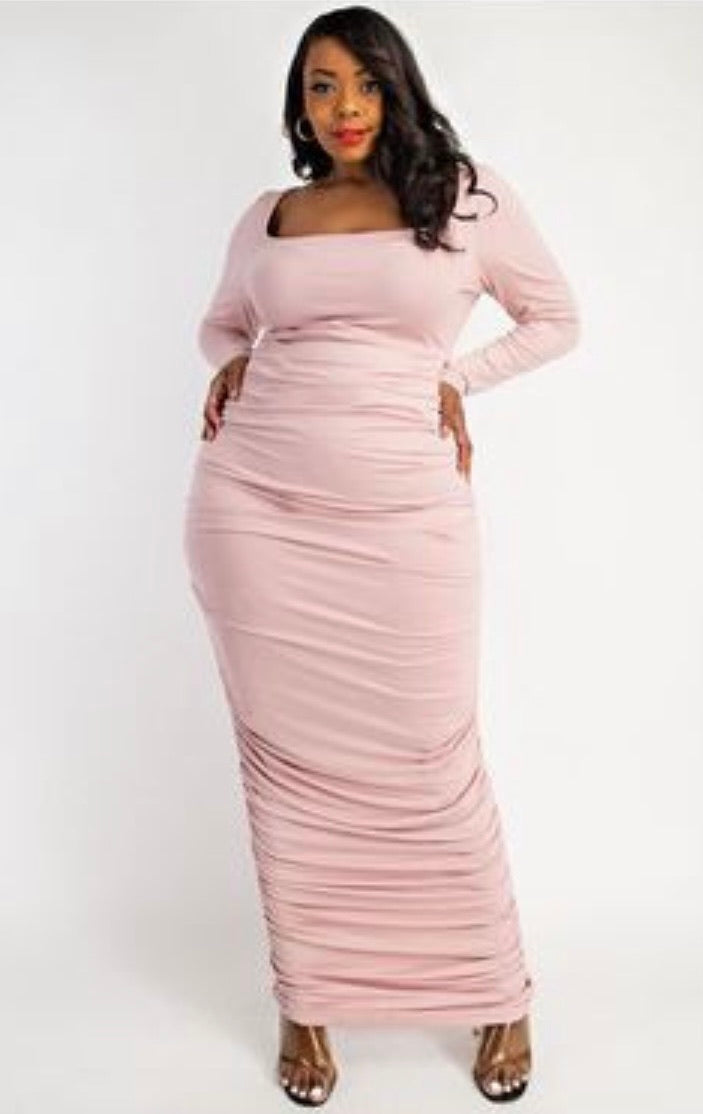 Le' Ruche  | Ruched Bodycon Maxi Dress