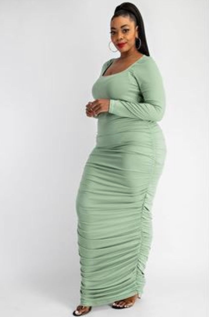 Le' Ruche | Ruched Bodycon Maxi Dress