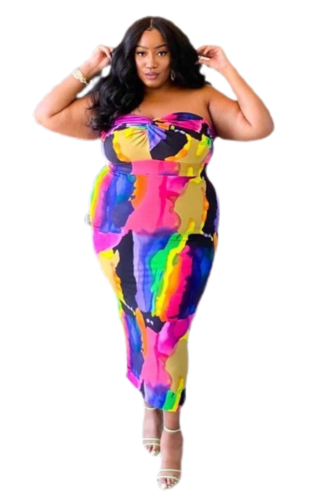 Bodied | Color Splash Bodycon Midi Dress