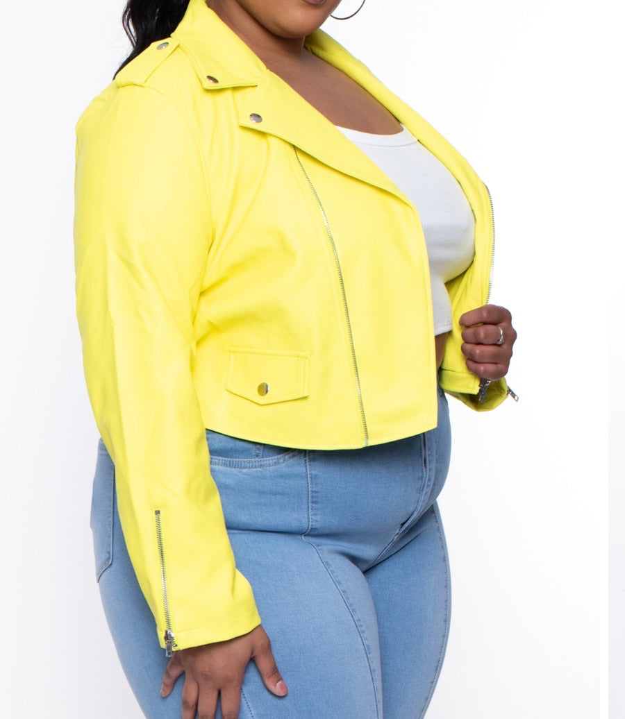 BELLA LIMON' | NEON VEGAN LEATHER MOTO JACKET