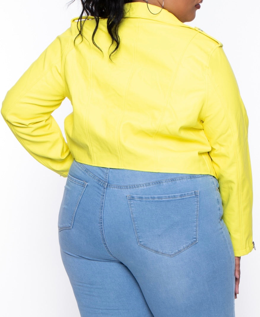 BELLA LIMON' | NEON VEGAN LEATHER MOTO JACKET