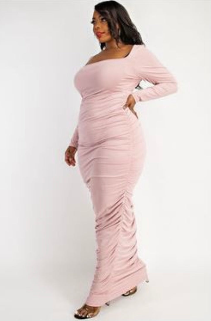 Le' Ruche  | Ruched Bodycon Maxi Dress