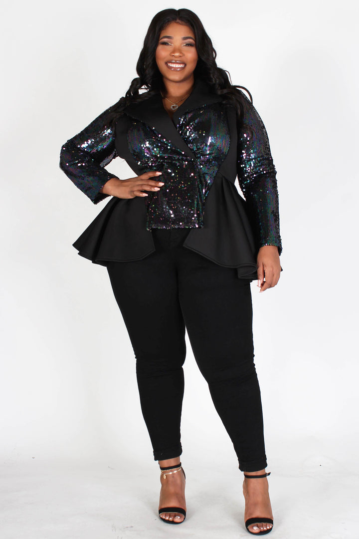 Euphoria | Sequin Peplum Jacket