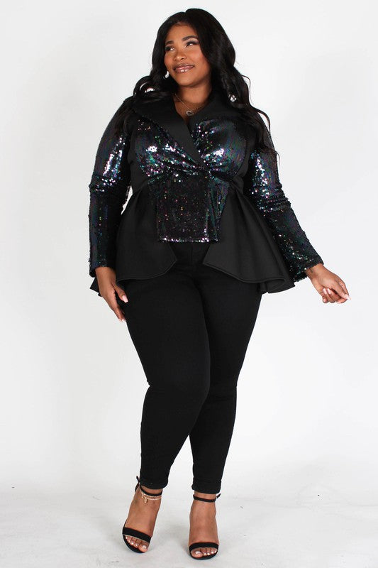 Euphoria | Sequin Peplum Jacket