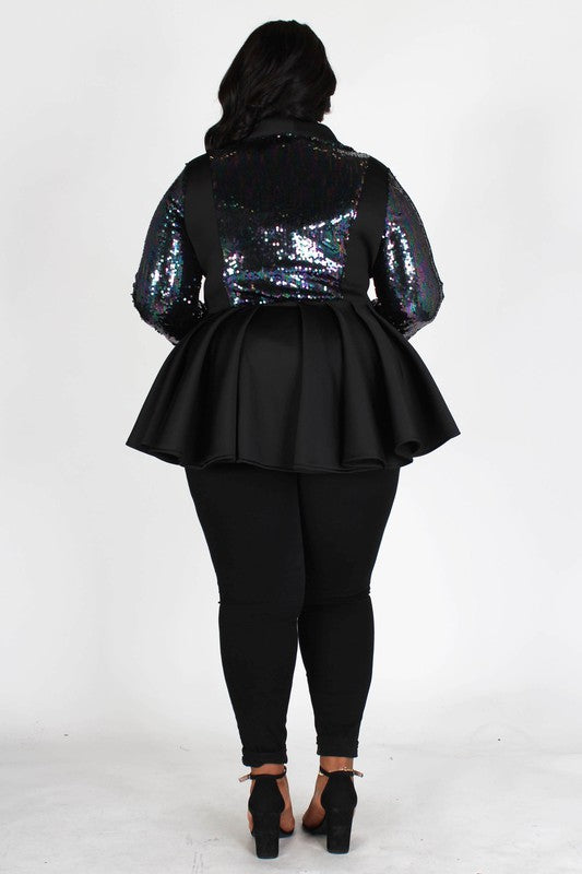 Euphoria | Sequin Peplum Jacket