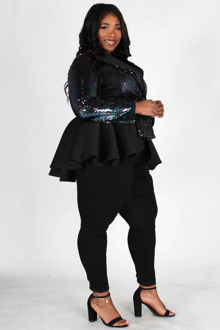 Euphoria | Sequin Peplum Jacket
